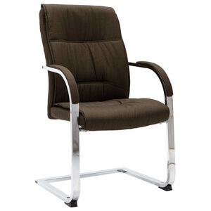vidaXL Freischwinger B&uuml;rostuhl Braun Stoff