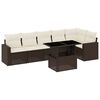 vidaXL 7-tlg. Garten-Sofagarnitur mit Kissen Braun Poly Rattan