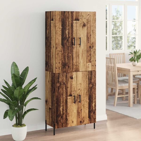 vidaXL Highboard Wandmontiert Altholz 69,5 x 34 x 180 cm Holzwerkstoff