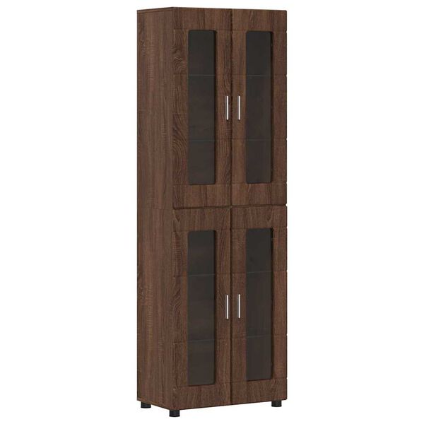 vidaXL Highboard mit Regal FLORIN Braun Eichen-Optik 60 x 35 x 182 cm