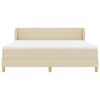 vidaXL Boxspringbett mit Matratze Creme 180 x 200 cm Stoff