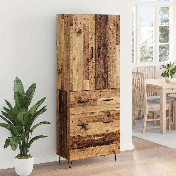 vidaXL Highboard mit Schubladen 2 pcs Altholz Holzwerkstoff
