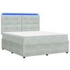 vidaXL LED Boxspringbett mit Matratze Hellgrau 140 x 200 cm Samt