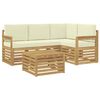 vidaXL Outdoor-Sofagarnitur 5 Stk. Wei&szlig; und Creme Polyester