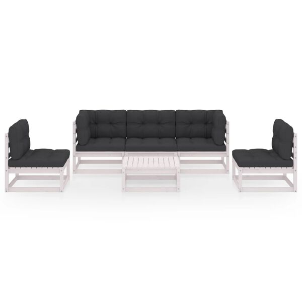 vidaXL 6-tlg. Garten-Lounge-Set mit Kissen Kiefer Massivholz