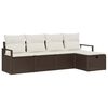 vidaXL Garten-Sofa-Set mit Kissen mit Speicher 5 pcs Braun Poly Rattan