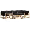 vidaXL Outdoor-Sofagarnitur 7 pcs Wei&szlig; und Schwarz 79 x 79 x 37 cm