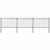 vidaXL Gartenzaun mit Speerspitze Stahl 504 x 120 cm Schwarz