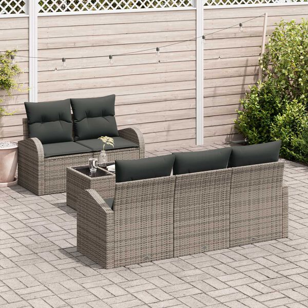 vidaXL Gartensofa-set Grau 55 x 55 x 37 cm Poly-Rattan