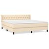 vidaXL Boxspringbett mit Matratze Creme 160x200 cm Stoff