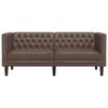 vidaXL Chesterfield-Sofa 2-Sitzer Braun Kunstleder