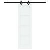 vidaXL Schiebet&uuml;r Wei&szlig; und Schwarz 61 x 198,5 cm Massives Kiefernholz