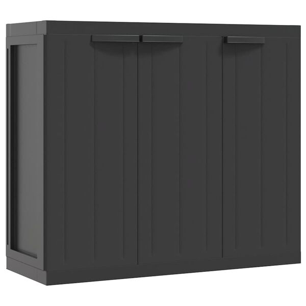 vidaXL Gartenschrank Schwarz 97x37x85 cm PP
