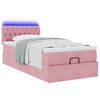vidaXL Ottoman-Bett mit Matratze & LEDs Rosa 100x200 cm Samt
