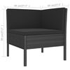 vidaXL 11-tlg. Garten-Lounge-Set mit Auflagen Poly Rattan Schwarz