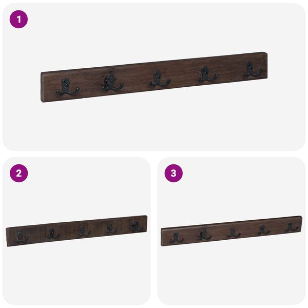 vidaXL Kleiderb&uuml;gel Braun 60 x 7 x 8 cm Massives upgecyceltes Holz