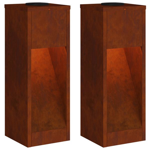 vidaXL Solar LED Wegeleuchte 2 pcs Bronze Wetterfeststahl