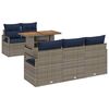 vidaXL Garten-Sofa-Set mit Kissen 6 pcs Grau und Marineblau