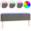 vidaXL LED Kopfteil Dunkelgrau 200x5x78/88 cm Samt