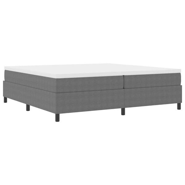 vidaXL Boxspringbett Hellgrau und Wei&szlig; 200 x 200 cm Cordstoff