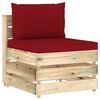 vidaXL 3-Sitzer Outdoor-Sofa mit Kissen Gr&uuml;n Impr&auml;gniertes Holz