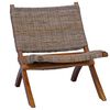 vidaXL Relaxstuhl Natur Kubu-Rattan und Massivholz Mahagoni