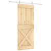 vidaXL Schiebet&uuml;r 85 x 210 cm Massivkiefer (Unbehandelt)