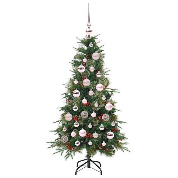 vidaXL K&uuml;nstlicher klappbarer Weihnachtsbaum Gr&uuml;n 120 cm PE und PVC