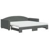 vidaXL Tagesbett Ausziehbar mit Matratzen Dunkelgrau 100x200 cm Stoff