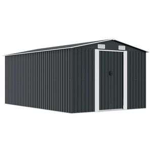 vidaXL Ger&auml;tehaus 257x392x181 cm Metall Anthrazit