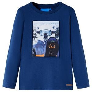 Kinder-Langarmshirt Jeansblau 92