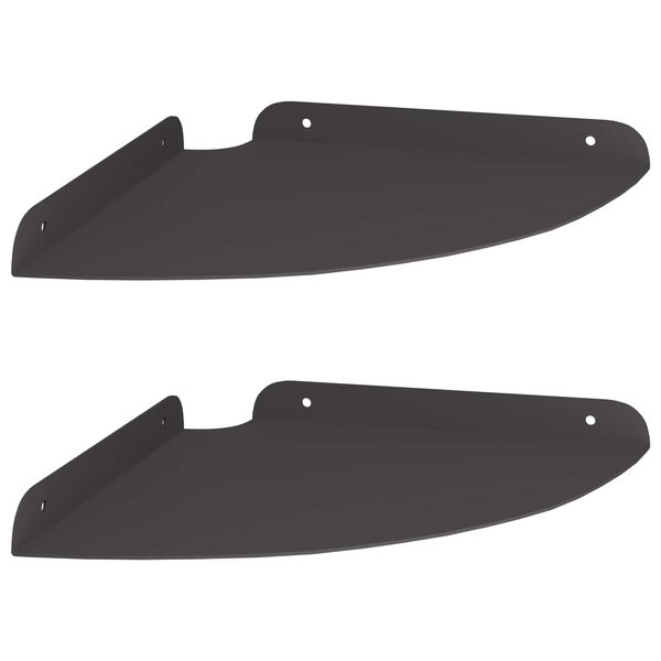 vidaXL Eckregal zum Schweben mit Regal 2 pcs Schwarz 24 x 24 x 2 cm