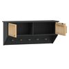 vidaXL Wandgarderobe mit Haken Schwarz 80x24x35,5 cm Holzwerkstoff