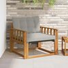 vidaXL Outdoor-Sofagarnitur Massives Akazienholz und Textilene Natur