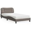 vidaXL Bett mit Matratze "Hvar" Taupe 100x200 cm Stoff