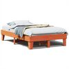 vidaXL Massivholzbett ohne Matratze Wachsbraun 135x190 cm Kiefernholz