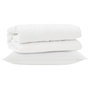 vidaXL Bettdecken Set mit Kissen 2 pcs Wei&szlig; Mikrofaser