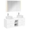 vidaXL Badezimmerm&ouml;bel-Set 4 pcs Wei&szlig; Ingenieurholz und Glas