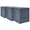 vidaXL Gartenkomposter 3 Stk. Grau 60 x 60 x 73 cm 780 L