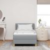 vidaXL Boxspringbett mit Matratze Hellgrau 190 x 90 cm Polyester