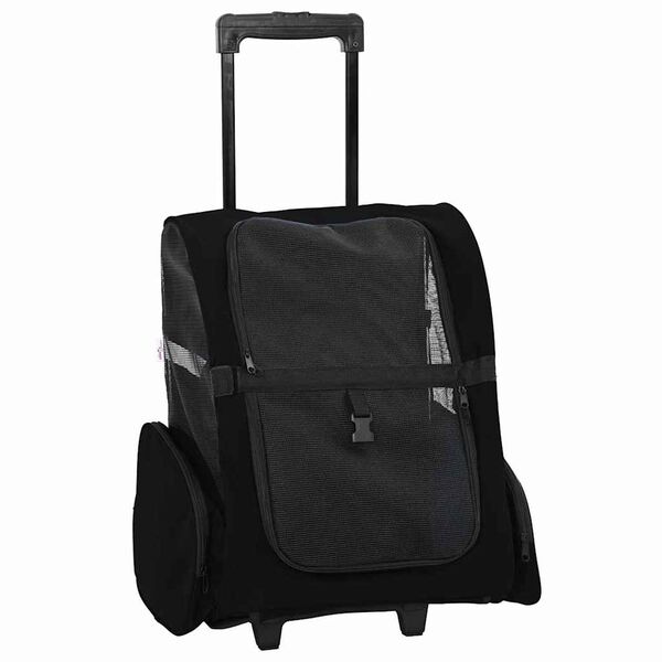 vidaXL Trolley f&uuml;r Haustiere 3-in-1 Schwarz 48x32x(57-106) cm cm Oxford-Gewebe