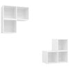 vidaXL 4-tlg. TV-Schrank-Set Wei&szlig; Holzwerkstoff