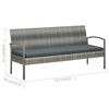 vidaXL 5-tlg. Garten-Lounge-Set mit Auflagen Poly Rattan Grau
