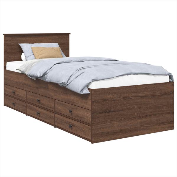 vidaXL Tagesbett Braun Eiche und Schwarz 90 x 200 cm Holzwerkstoff