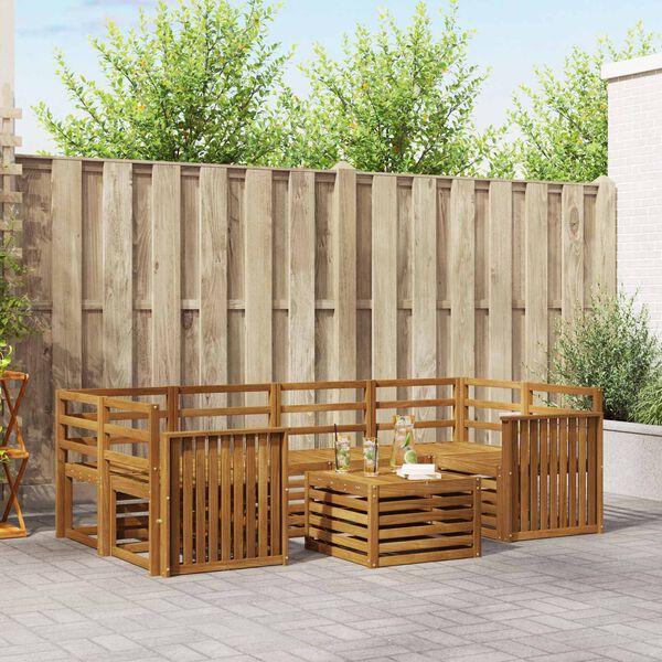 vidaXL Sofagarnituren 7 pcs Natur Massivholz Akazie