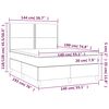 vidaXL Boxspringbett mit Matratze & LED Dunkelgrau 140x190 cm Samt