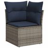 vidaXL 12-teiliges Gartensofa-Set mit Kissen, grau, Polyrattan