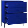 vidaXL Kommode Marineblau 80x35x101,5 cm Stahl