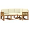 vidaXL Outdoor-Sofagarnitur 4 stk. Natur und Creme Polyester