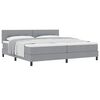vidaXL Boxspringbett mit Matratze Hellgrau 200 x 200 cm Stoff